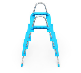 Chrome Swimming Pool Ladders on a white background. 3d Rendering.