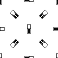 Wooden door with glass pattern seamless black