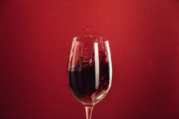 red wine in glass