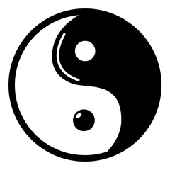 Yin yang symbol taoism icon , simple style