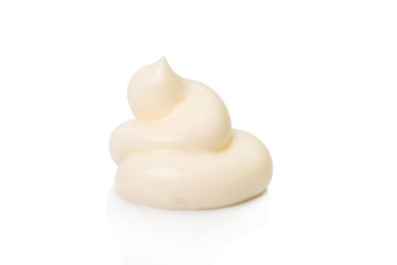 Squeezed cream isolated on white background