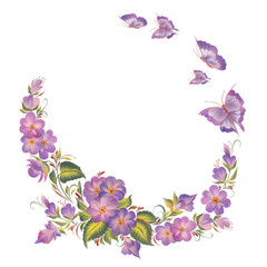 floral round frame