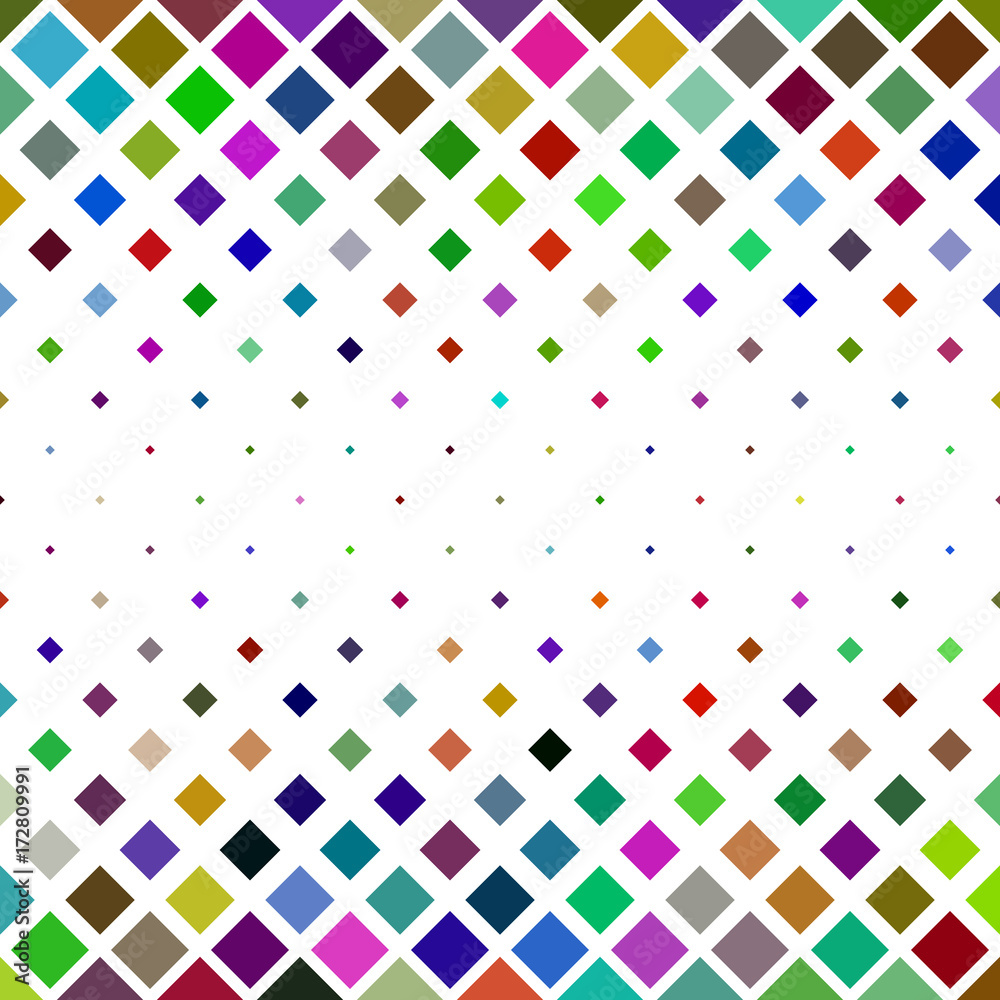 Poster Abstract square pattern background - geometrical vector graphic from diagonal squares in colorful tones