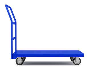 empty large market service cart isolated on white background