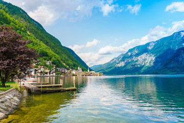 Hallstatt mountain village in the Austria