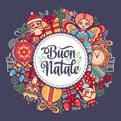 Buon Natale. Christmas template. 