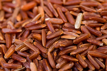 Närbild på brunt ris