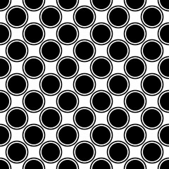 Seamless black and white circle pattern - simple vector background design