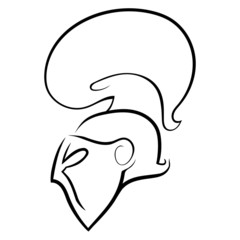 Knight head in helmet. Vector icon logo