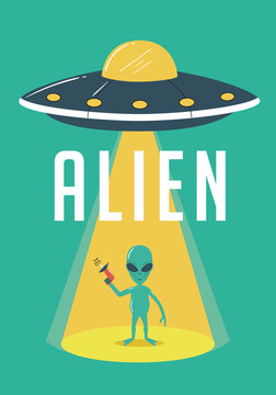 Alien and UFO Illustration