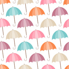Seamless Pattern Diagonal Umbrellas Retro Colors