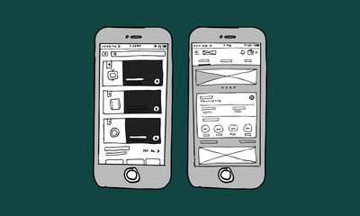 Phone UI UX Wire frame