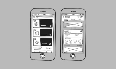 Phone UI UX Wire frame