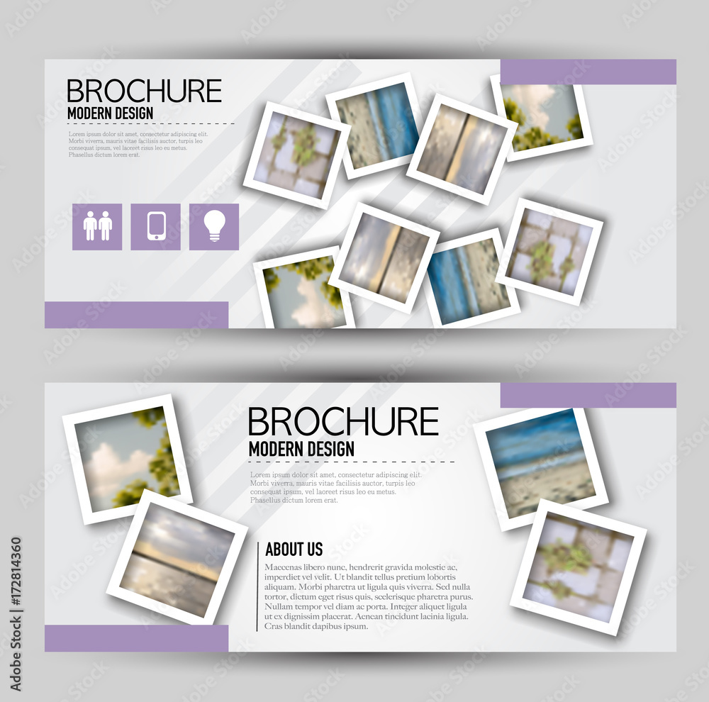 Canvas Prints flyer banner or web header template set. vector illustration promotion design background. purple col