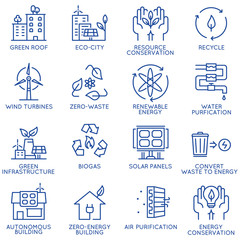 Vector set of thin linear 16 icons related to technology for intelligent urbanism, smart city and urban development. Mono line pictograms and infographics design elements - part 4