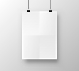 Paper poster A4 on the white background. Vector illustration