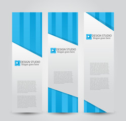 Banner template. Abstract background for design,  business, education, advertisement. Blue color. Vector  illustration.