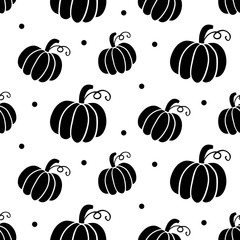 Halloween seamless pattern with pumpkins