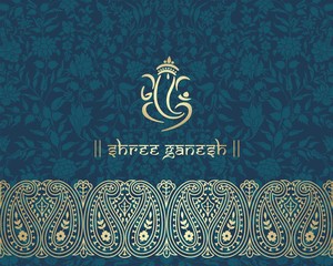 Ganesha, wedding card, royal Rajasthan, India