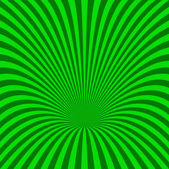 Obraz premium Curved radial stripe background - vector illustration from green curved rays