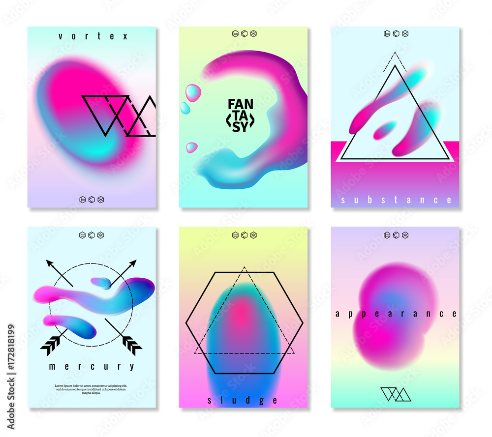 Poster Gradient Design Banners Set