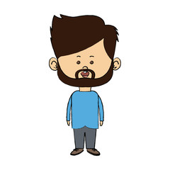 cute man cartoon standing formal clothes character vector illustration