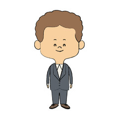 young happy groom man wear suit married vector illustration