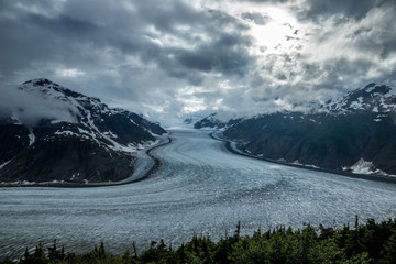 Fototapeta na wymiar Atemberaubende Aussicht auf den Salmon Glacier bei Steward/Hyder, British Columbia, Kanada