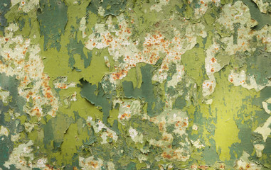 Chipped paint on old metal background