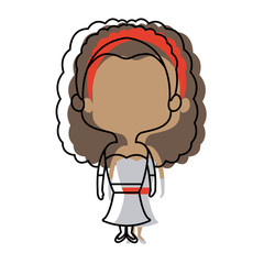 adorable woman bride lovely marriage character vector illustration