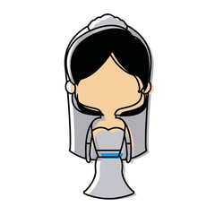 Obraz premium adorable woman bride lovely marriage character vector illustration