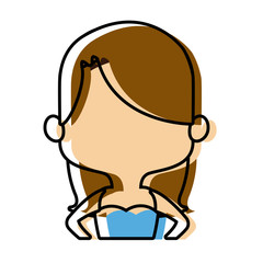 young woman portrait character lady beauty vector illustration