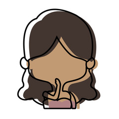 young woman portrait character lady beauty vector illustration