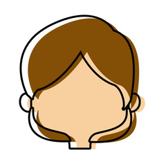 profile girl face female character head vector illustration