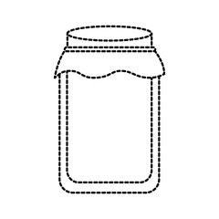 glass jar with cap filled with honey vector illustration