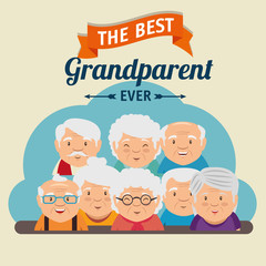 Fototapeta na wymiar grandparents day greeting card
