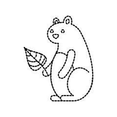 autumn season squirrel animal leaf forest vector illustration