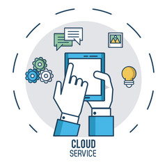 Cloud computing service icon vector illustration graphic dsign