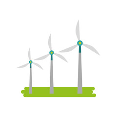 alternative sources of energy renewable windmills vector illustration