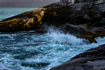 Splash at the coast, Brazil beach.