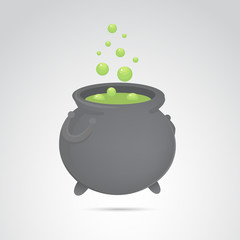 Halloween cauldron vector icon.