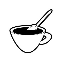 coffee cup  and spoon vector illustration