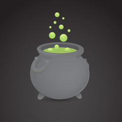 Halloween cauldron vector icon.