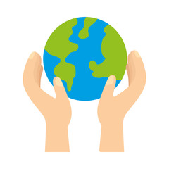 hand holding planet earth ecological environmental concept