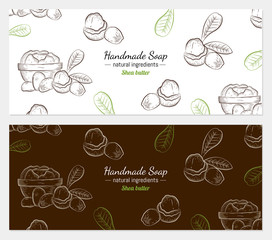 Hand drawn vector illustration of shea butter