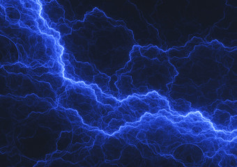 Blue lightning , plasma background