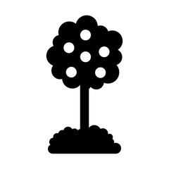 tree with fruit natural forest environment concept vector illustration