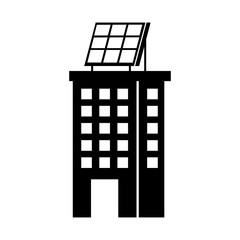 green energy urban ecology nature house or business building with solar panel vector illustration