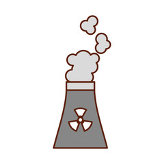 industrial the nuclear power plant and factory reactor tower vector illustration