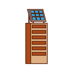 green energy urban ecology nature house or business building with solar panel vector illustration